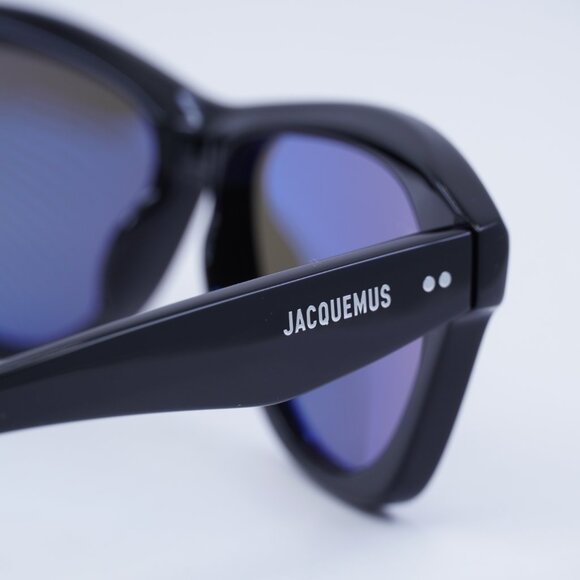 Jacquemus PALMIER JAC/59 C1 Sunglasses Shiny Black Cat Eye Frame, Grey Lenses - Picture 5 of 11